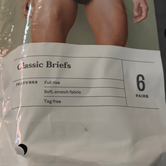 NWT Black Classic Briefs 6 pack- goodfellow & co - Picture 4 of 8